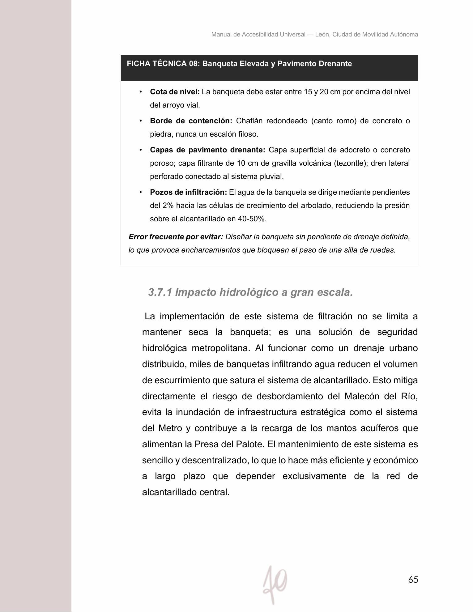 Página interior del manual, lineamientos