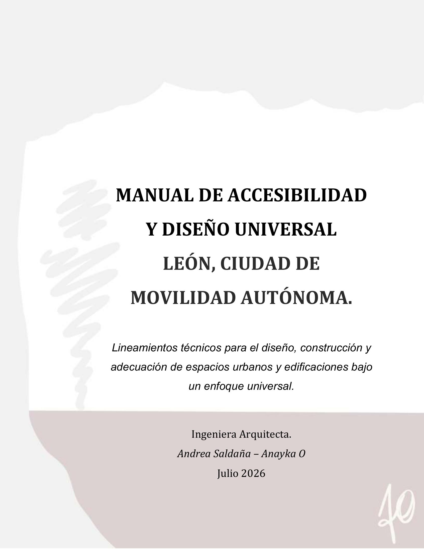 Portada del Manual de Accesibilidad Universal — León